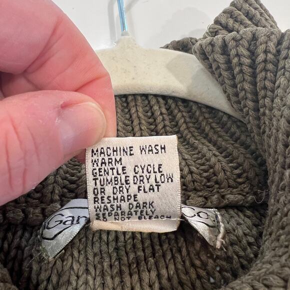 Vtg Gap Sweater Cotton Ramie Blend Mens Womens Medium Green - Picture 4 of 11